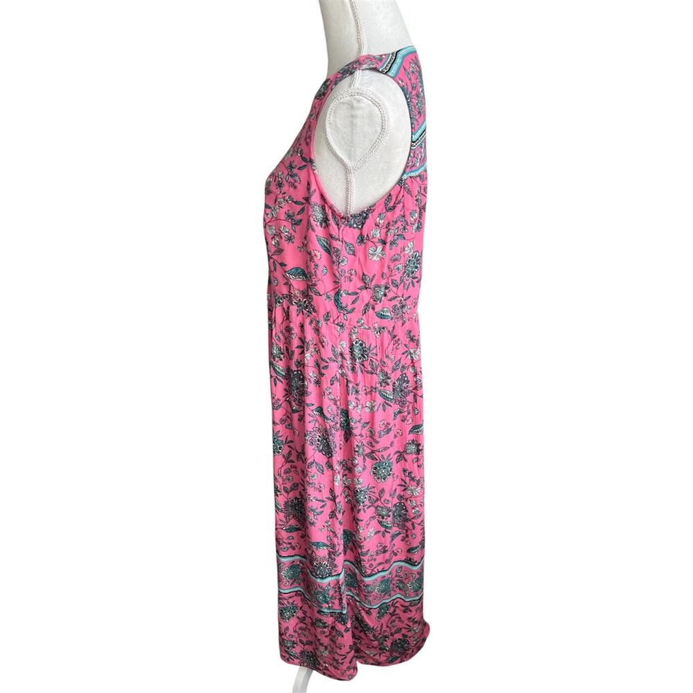 J. Jill pink floral maxi dress cottagecore boho sleeveless western lightweight - Picture 3 of 9
